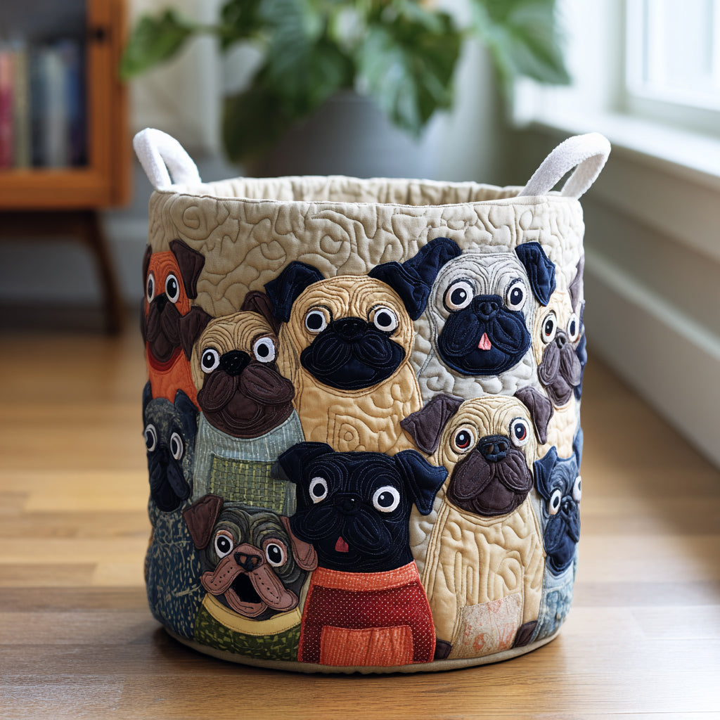 Pug-henkinen pyykkikori