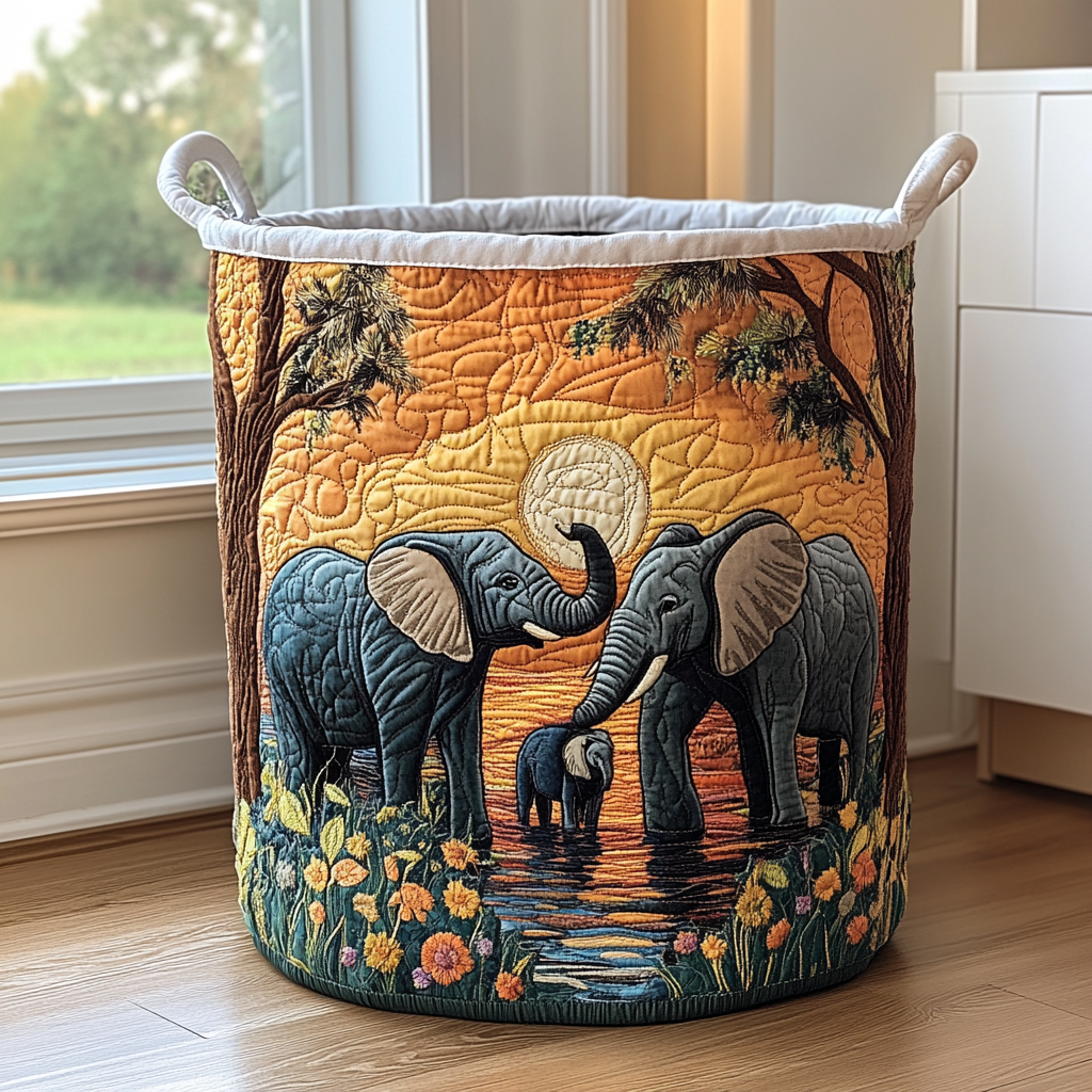 Rustic Elephant Pyykkikori