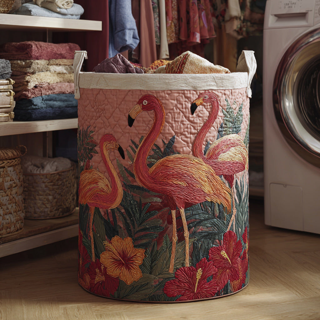 Auringonpaiste Flamingot Pyykkikori