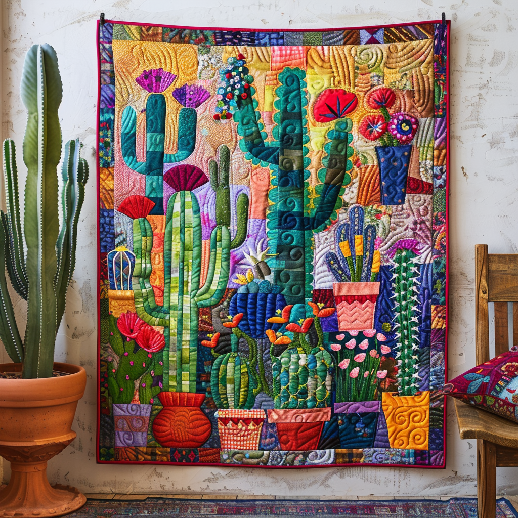 Taiteellinen Kaktusmaisema Peitto