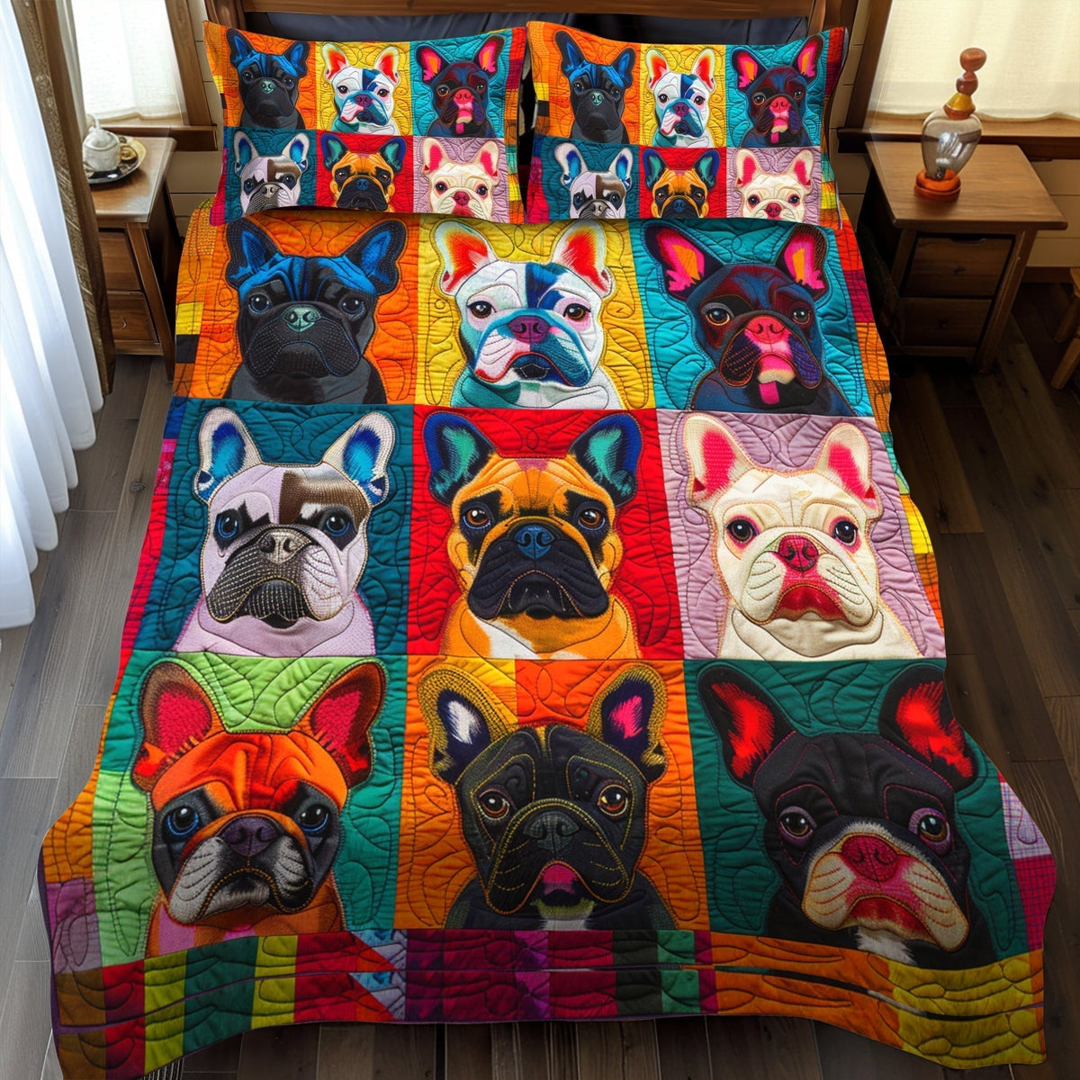 Ranskalainen Bulldog Fanatic 3-osainen Vuodevaatesetti