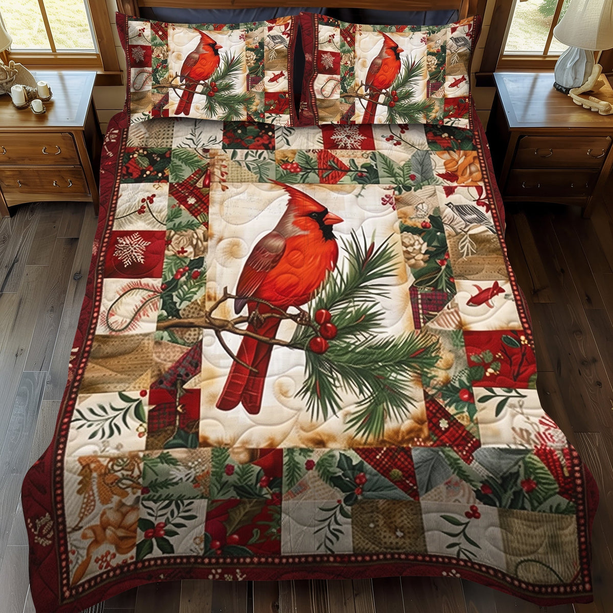 Vibrant Cardinal 3-osainen vuodevaatesetti